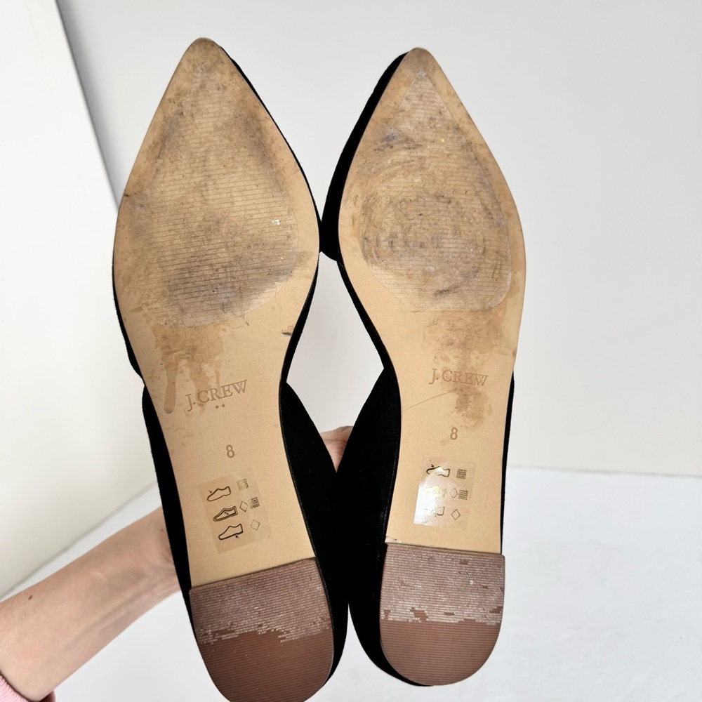 J. Crew Zoe Suede d'Orsay Flats Size 8 Black - Picture 14 of 16